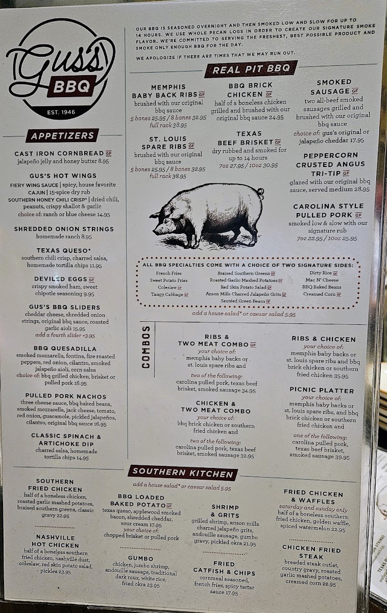 Gus's BBQ Menu - Image 2